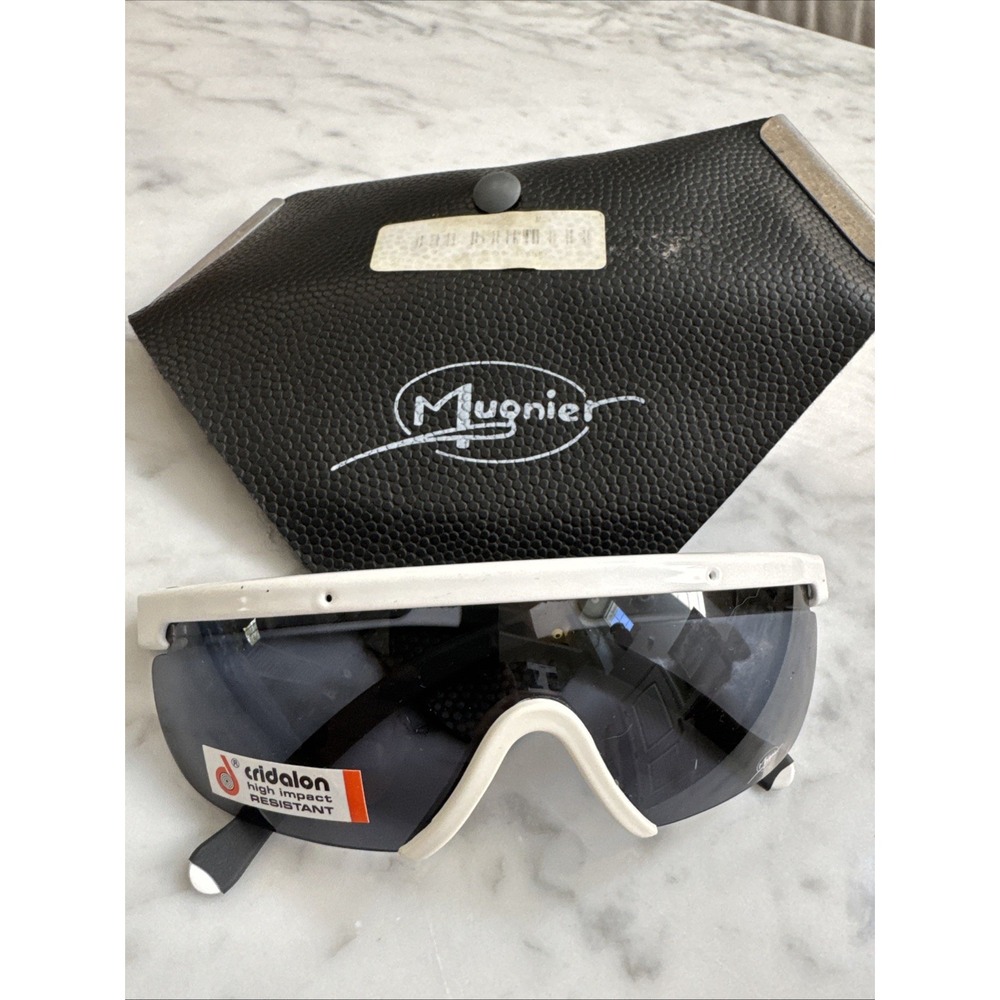 Mugnier‎ Sports Athletic Shield Wrap Sunglasses White Carbon Fiber France